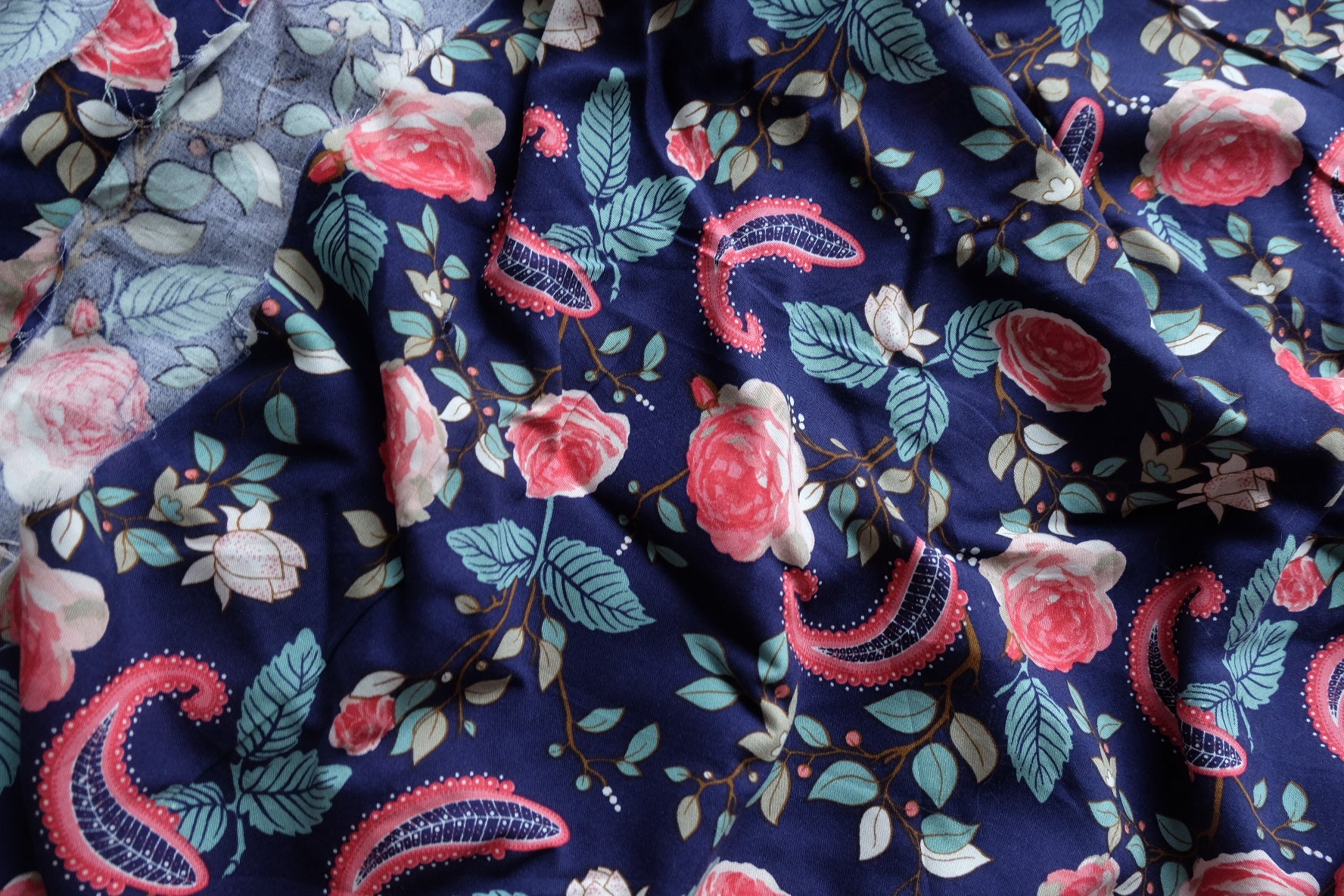 Rose & Paisley Floral Viscose – 3.3 yd