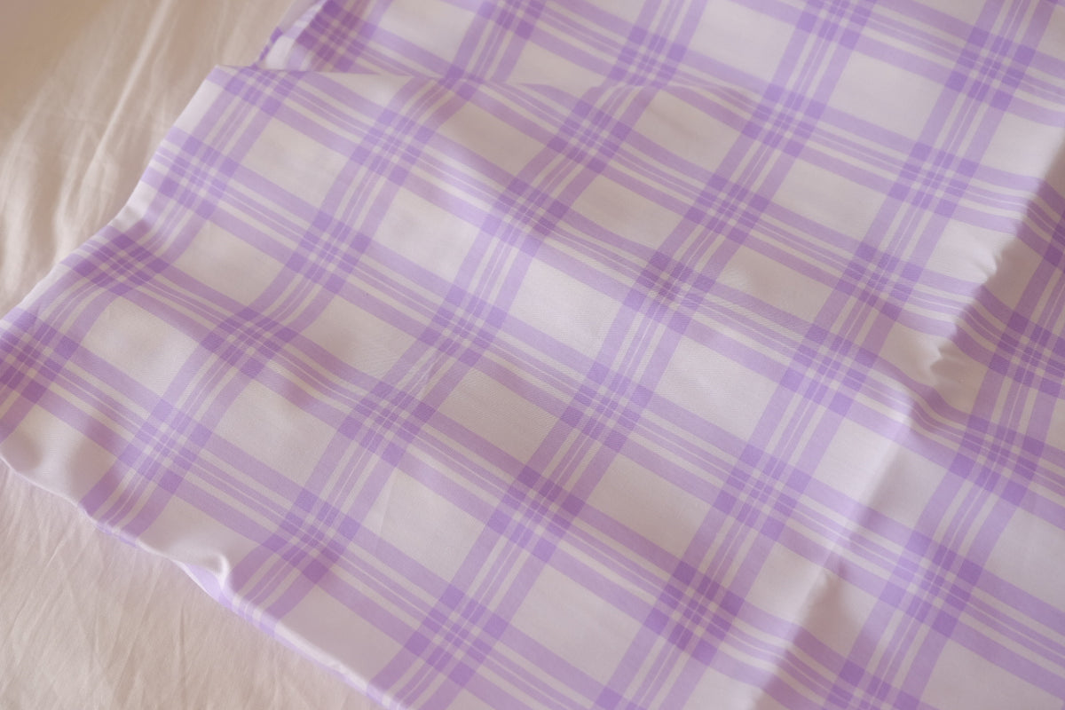 Lavender Picnic Plaid Cotton Poplin – 1.6 yd