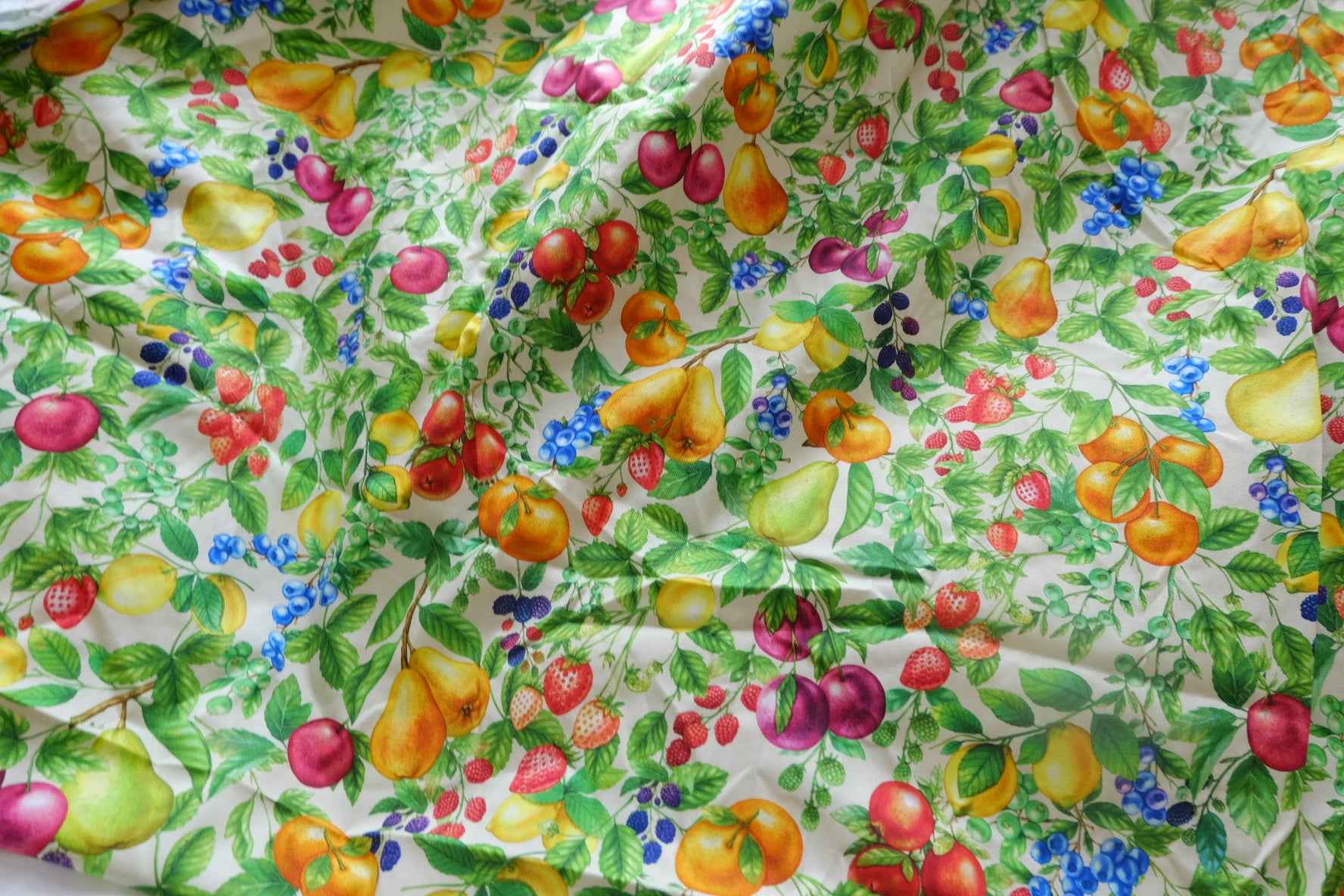 Bright Fruit Garden Stretch Cotton Twill Fabric - 2.62 yd