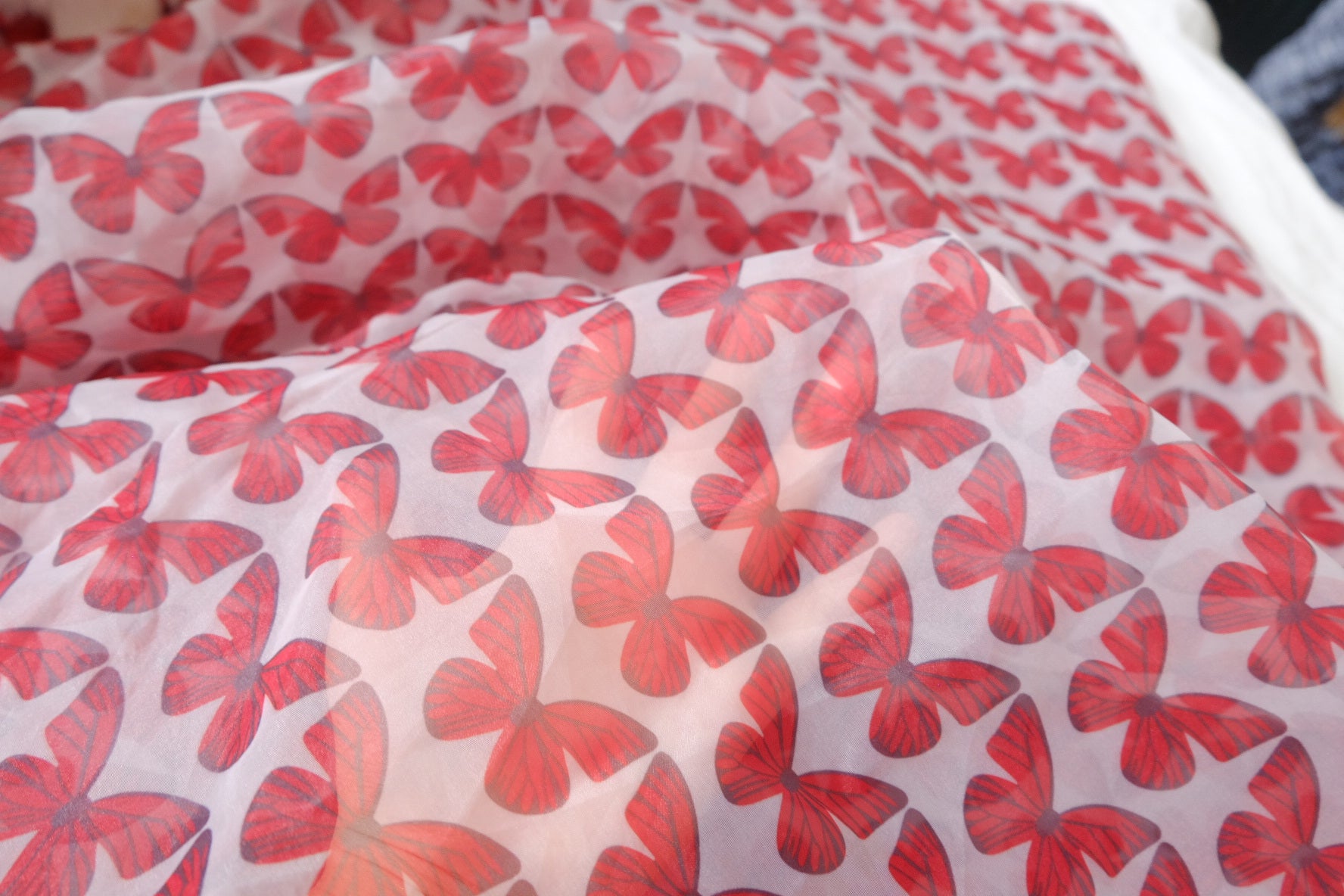 Butterfly Print Organza for Tops and Dresses 3.0 Yards