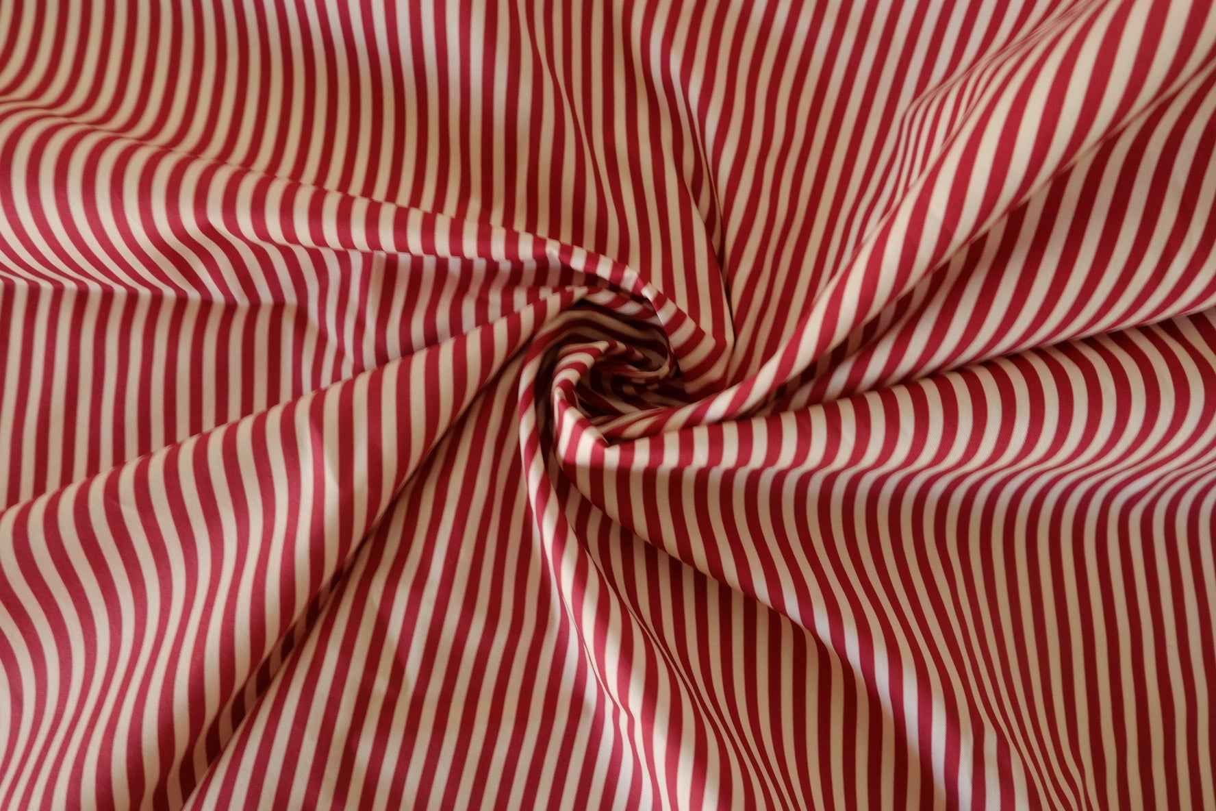 Red Stripe Yarn-Dyed Cotton Poplin Fabric – 2.2 yd