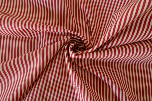 Red Stripe Yarn-Dyed Cotton Poplin Fabric – 2.2 yd