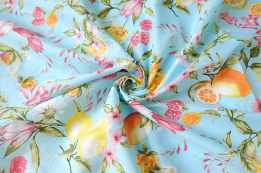 Lemon Garden Cotton Voile Fabric 3.3 Yards