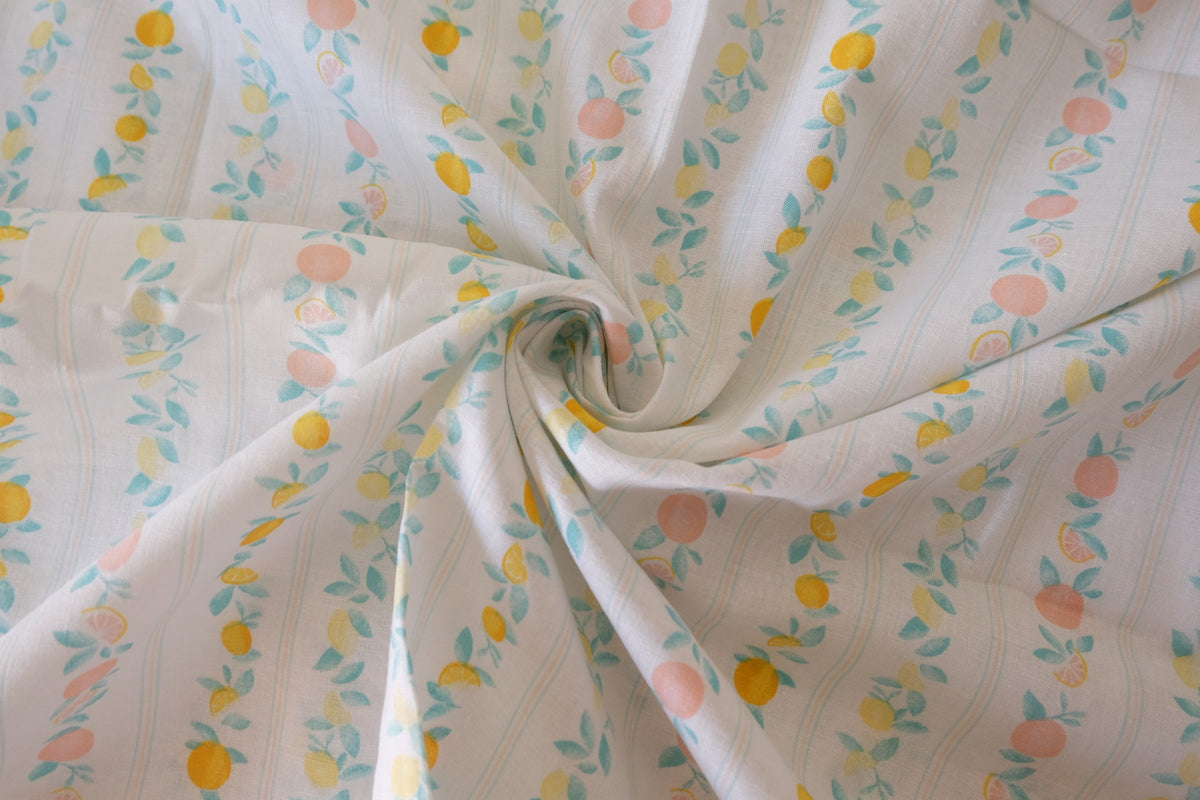 Pastel Citrus Garden Linen Cotton – 2.19 yd