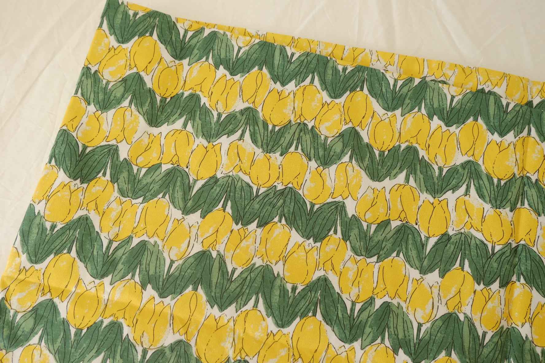 Yellow Tulip Cotton Twill Fabric – 2.2 yd
