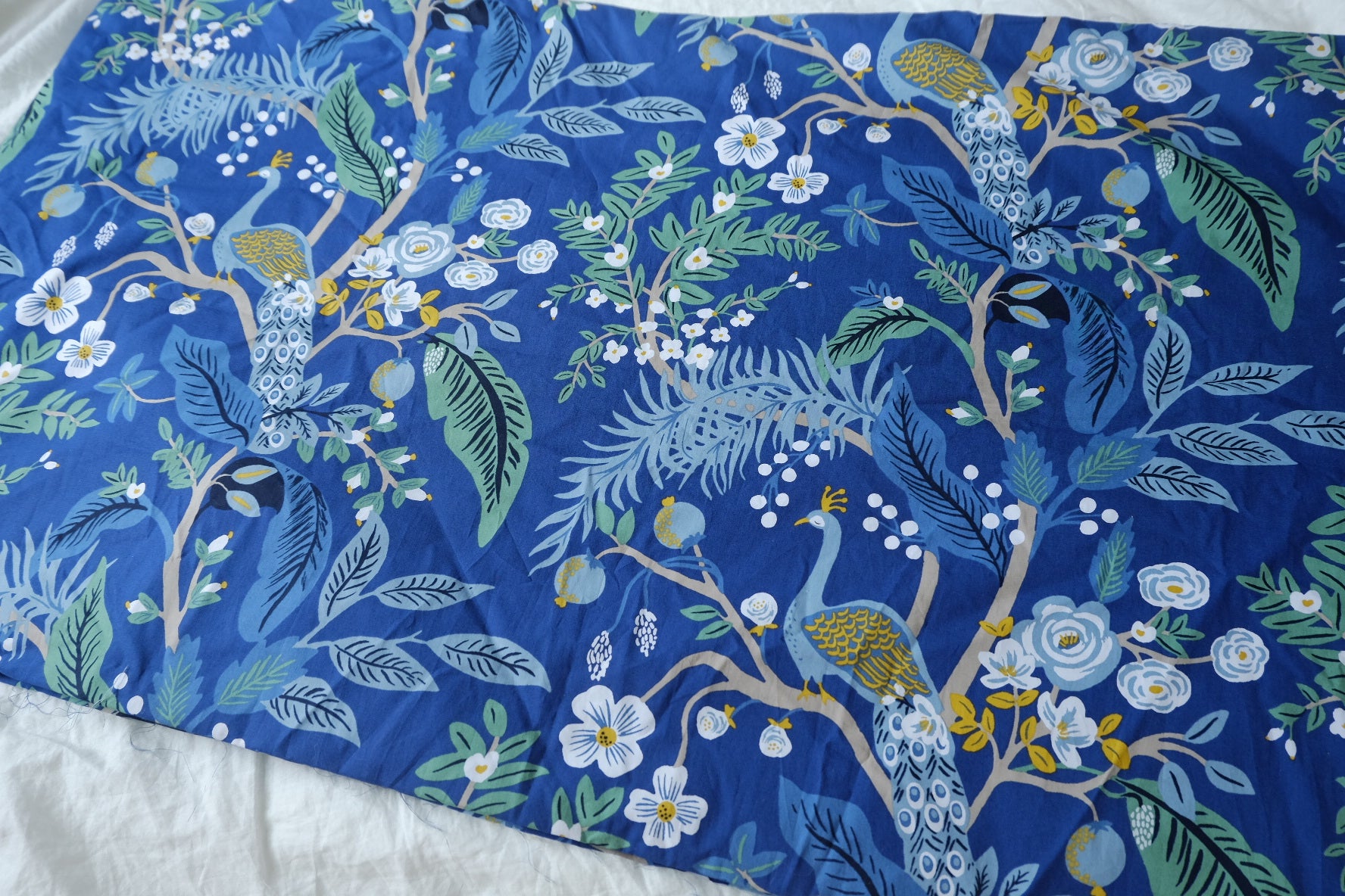 Blue Peacock Garden Silky Lightweight Poplin — 3.28 yd