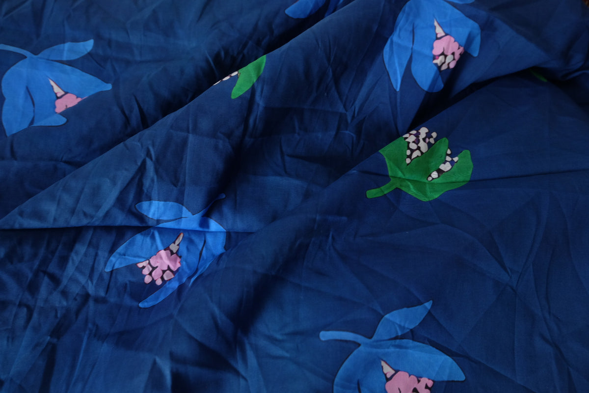 Midnight Garden – Bold Botanical Cotton Lawn Fabric | 3.2 Yards