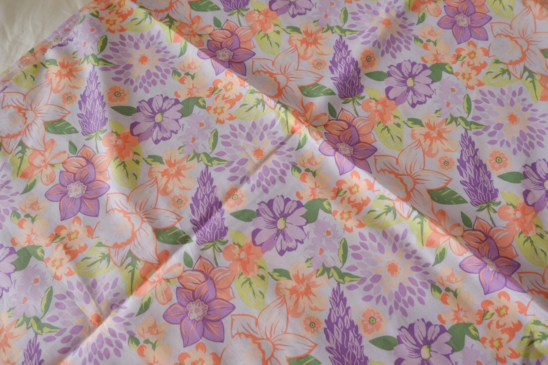 Lavender & Coral Garden Cotton Poplin – 3.28 yd