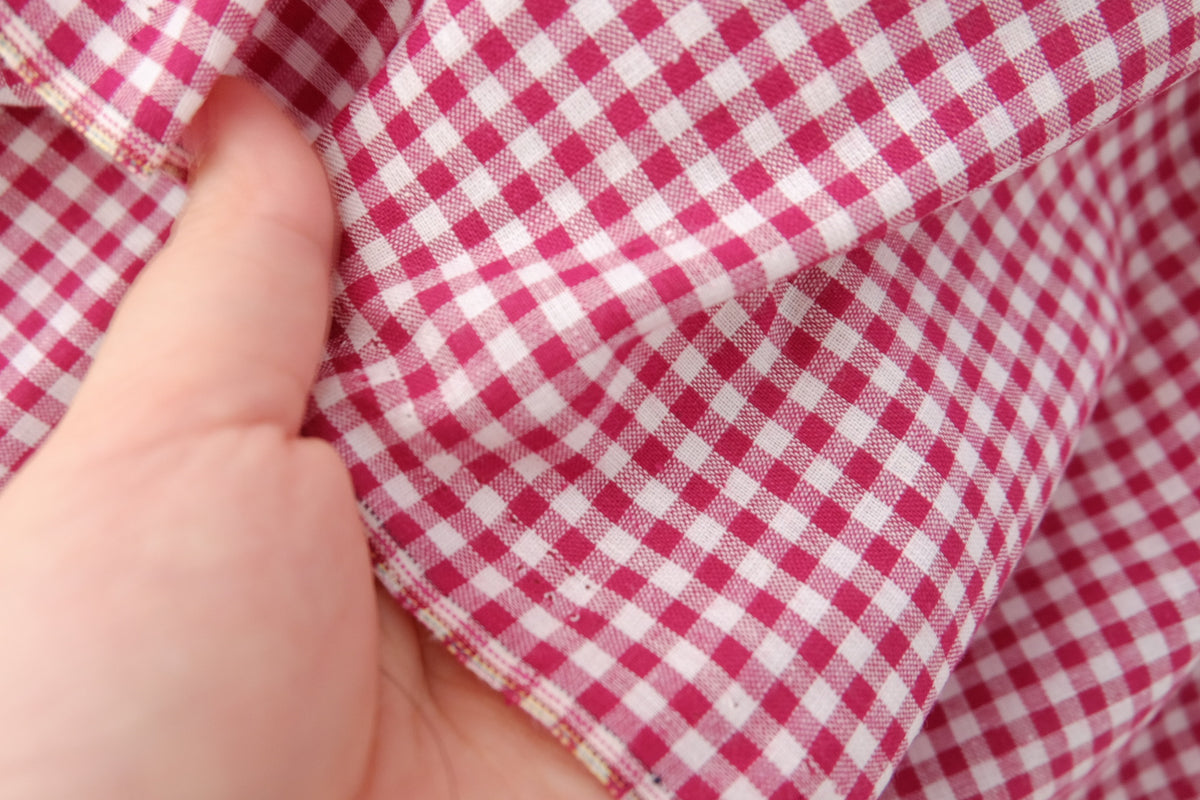 Pink Gingham Yarn-Dyed Cotton – 3.3 yd