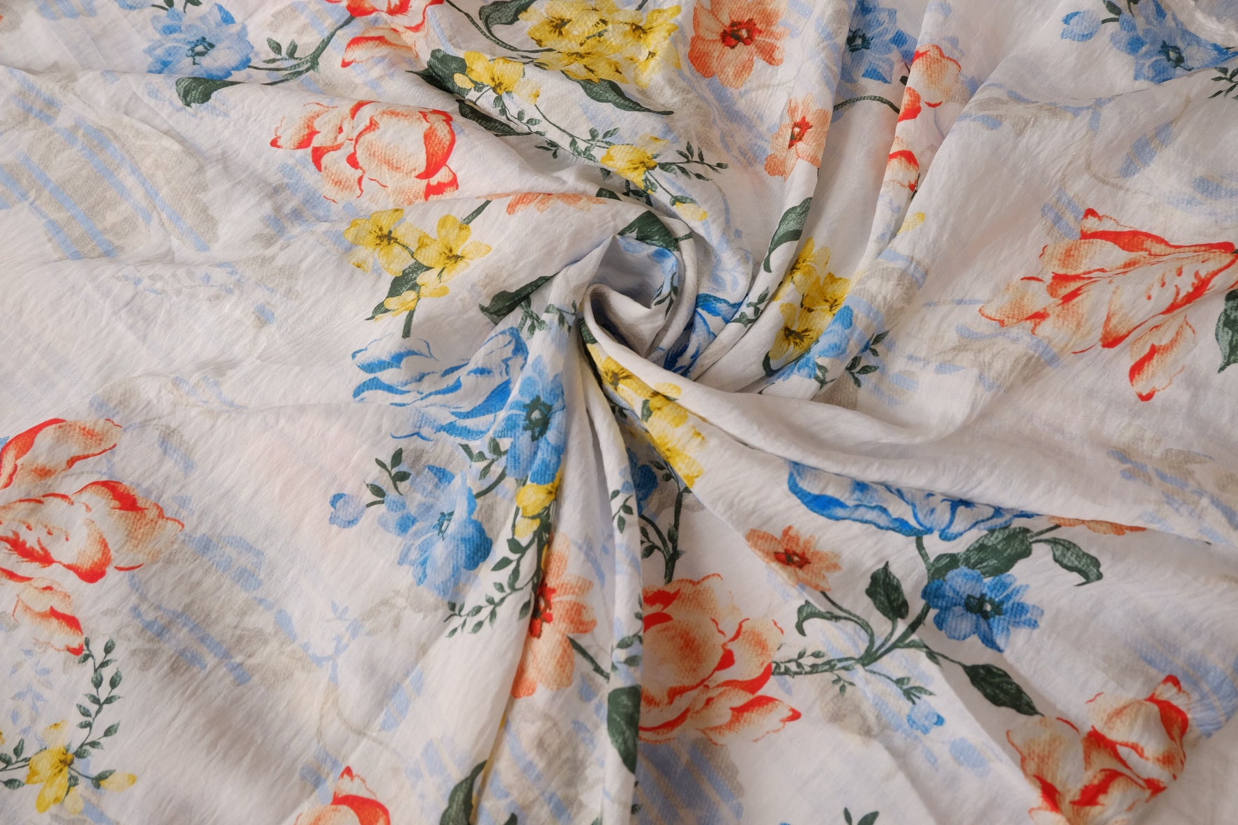 Romantic Floral Tencel Cotton Fabric, 3.28 Yards