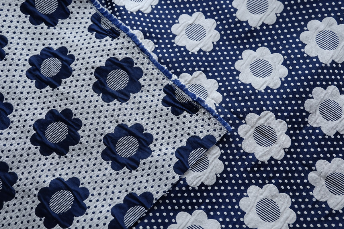 Navy Floral Heavy Jacquard – 1.9 yd
