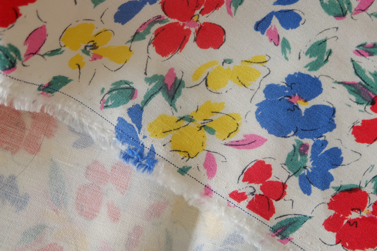 Painterly Pansy Linen Cotton – 3.3 yd