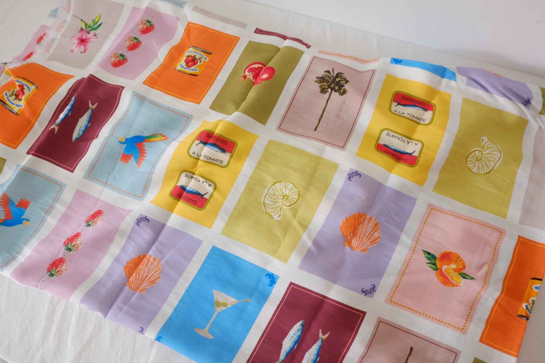 Soft Drapey Lyocell Linen Blend Scenic Panel Print Fabric – 3.3 yd