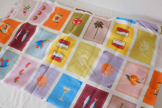 Soft Drapey Lyocell Linen Blend Scenic Panel Print Fabric – 3.3 yd