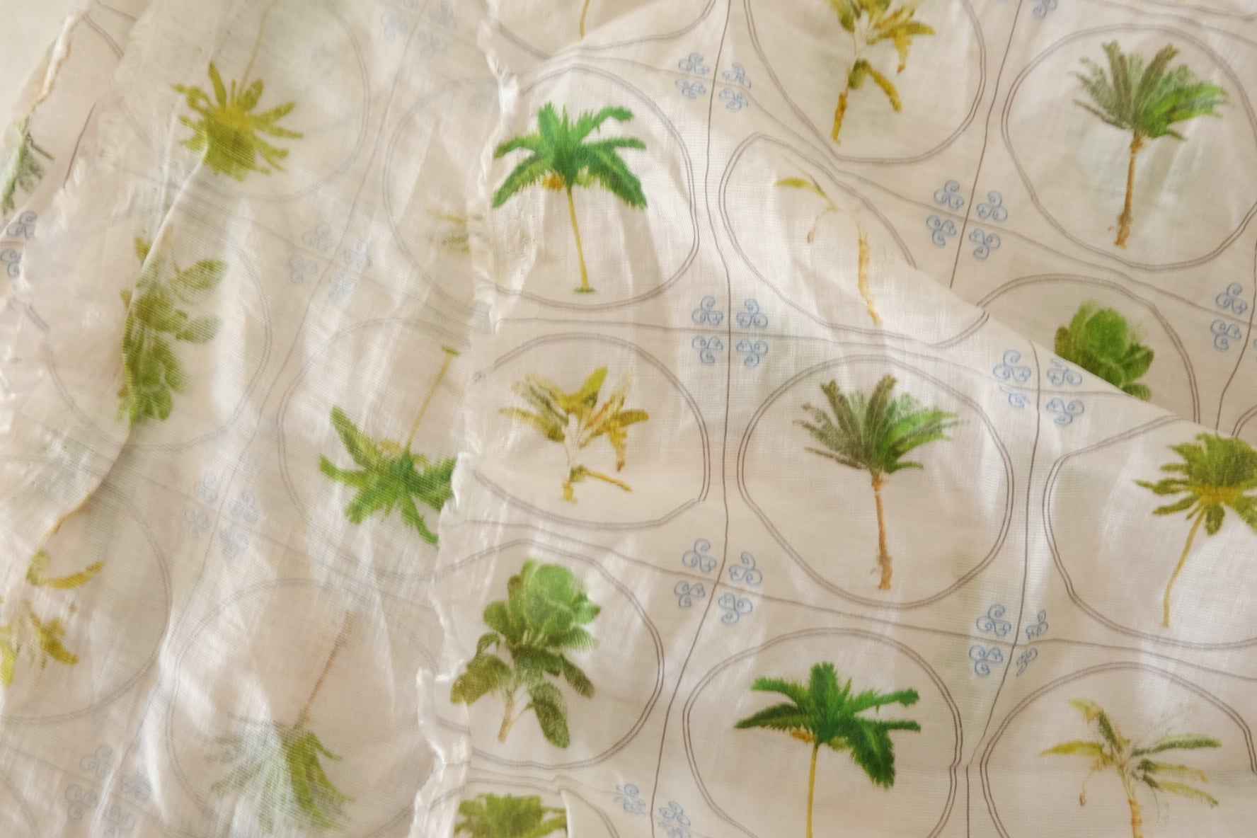 Palm Tree Lightweight Tencel Cotton Fabric – 1.7 yd