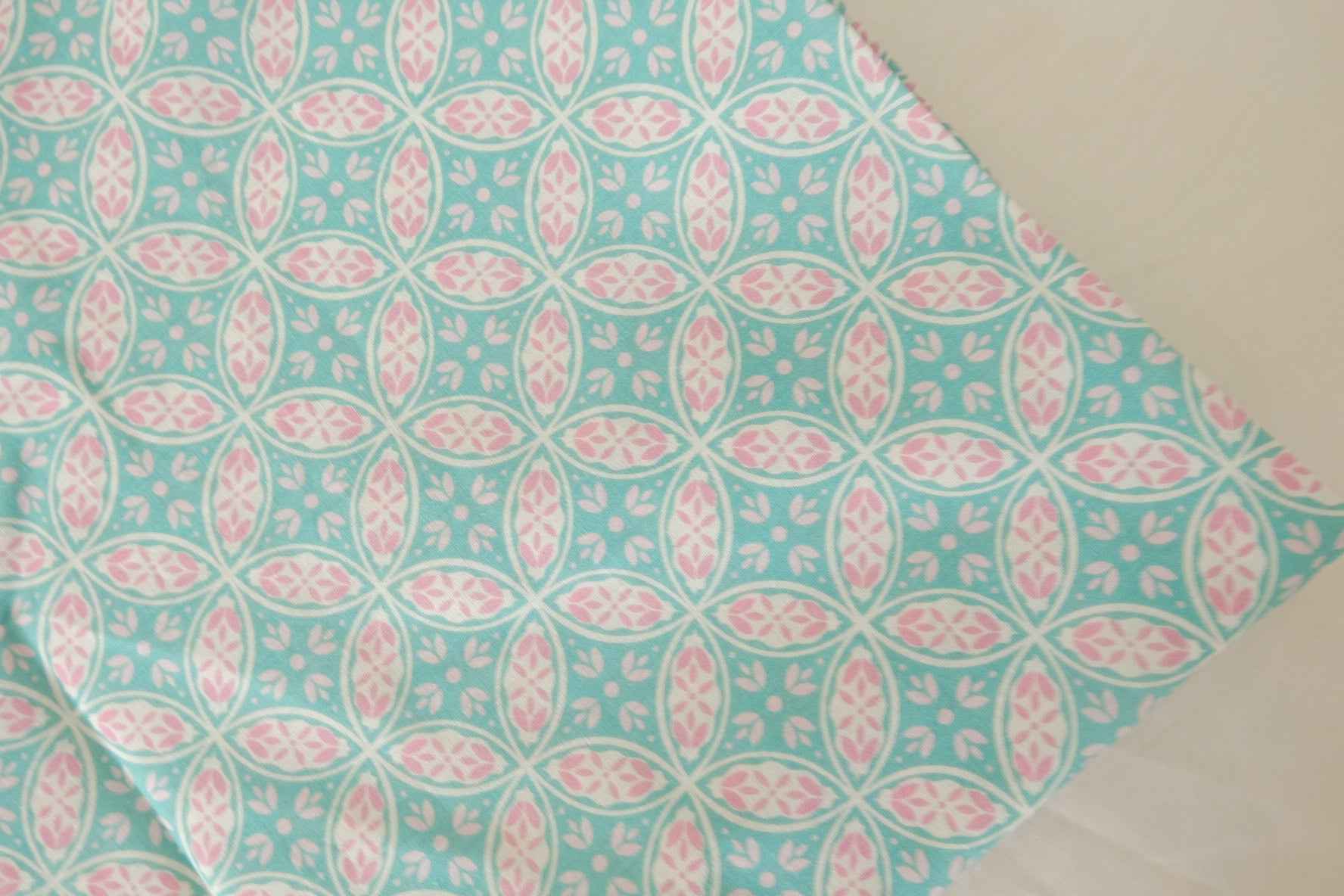 Mint Geometric Cotton Cloth — 2.51 yd