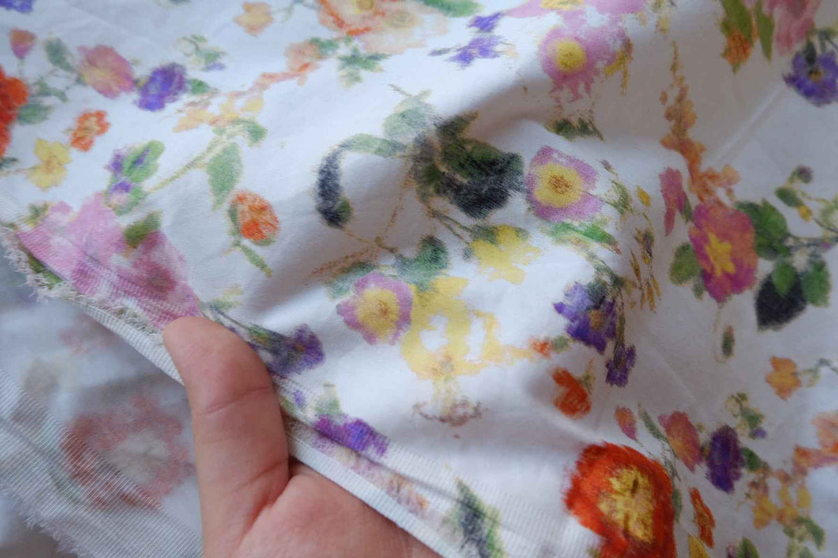 Watercolor Wildflower Cotton Sateen with Slight Stretch – 2.73 yd