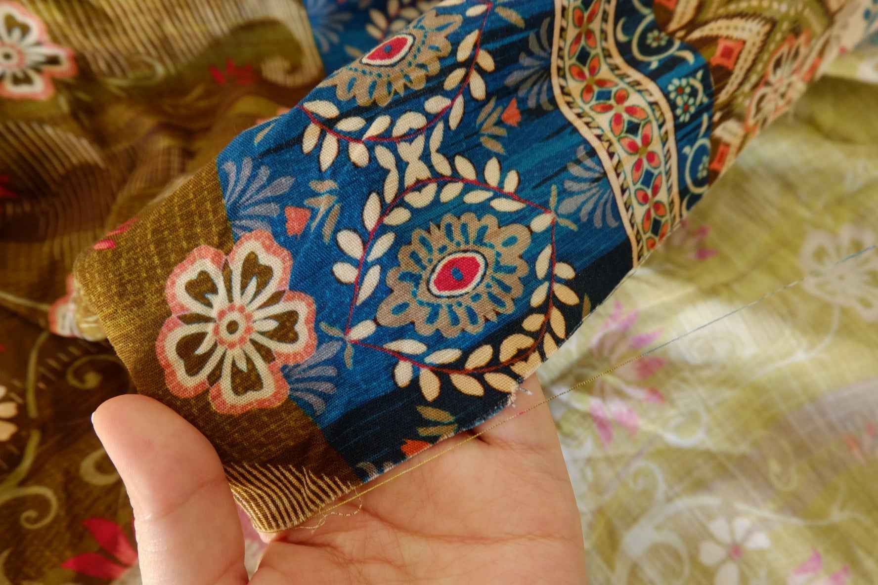Bohemian Border Print Tencel Linen Fabric – 3 yd
