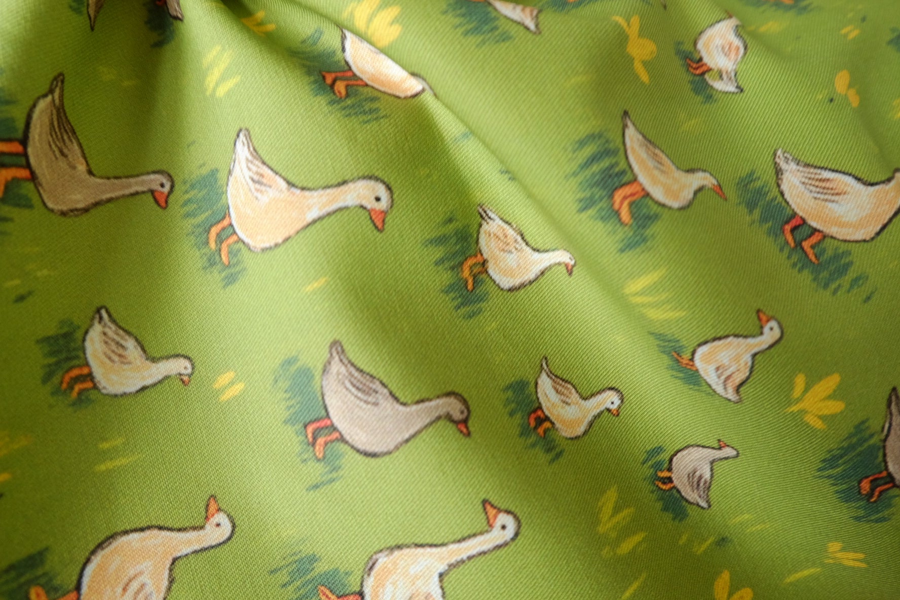 Pastoral Goose Cotton Twill Fabric, Structured Utility Weight, 2.19 Yards
