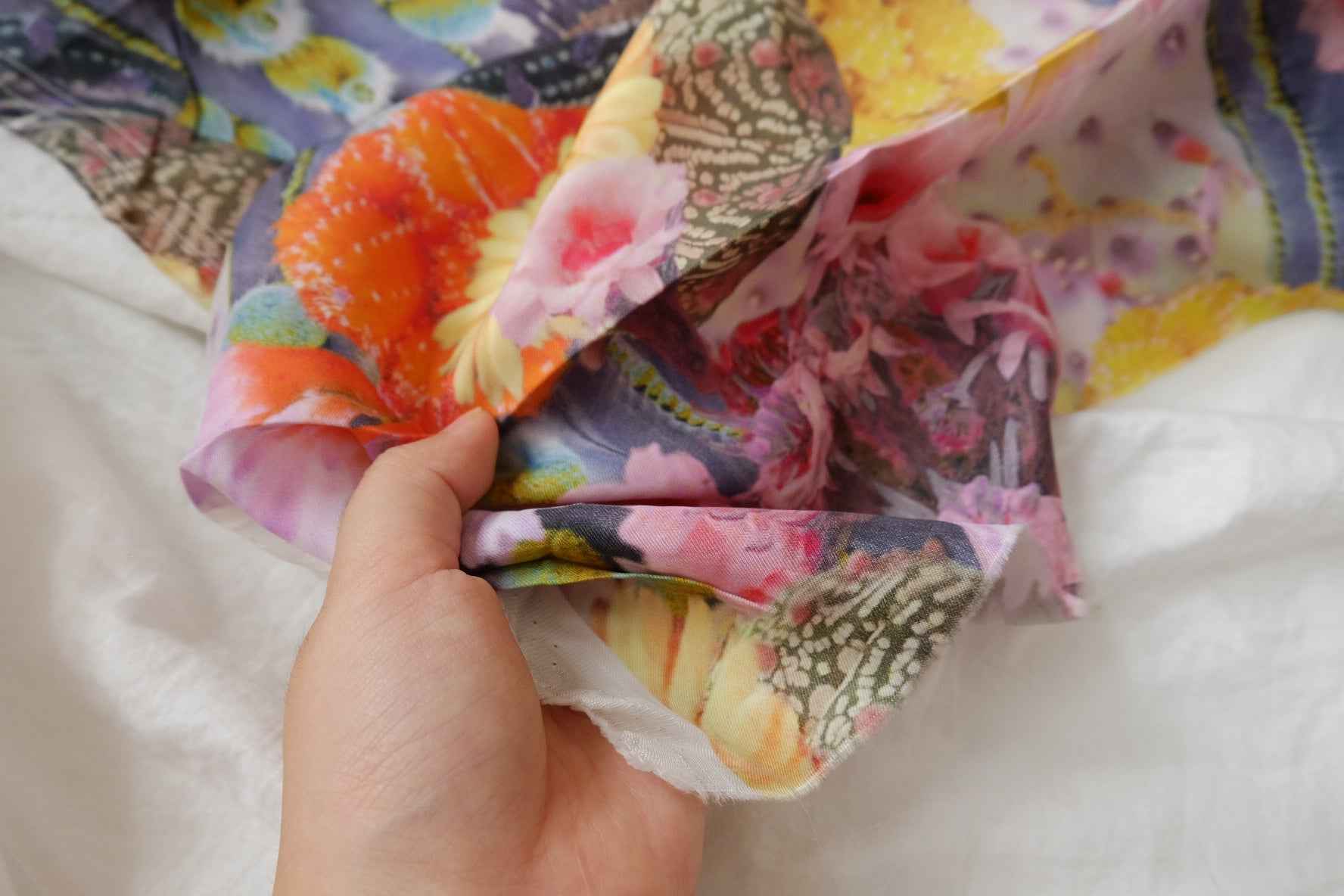 Vivid Floral Cupro Fabric - 2.19 yd