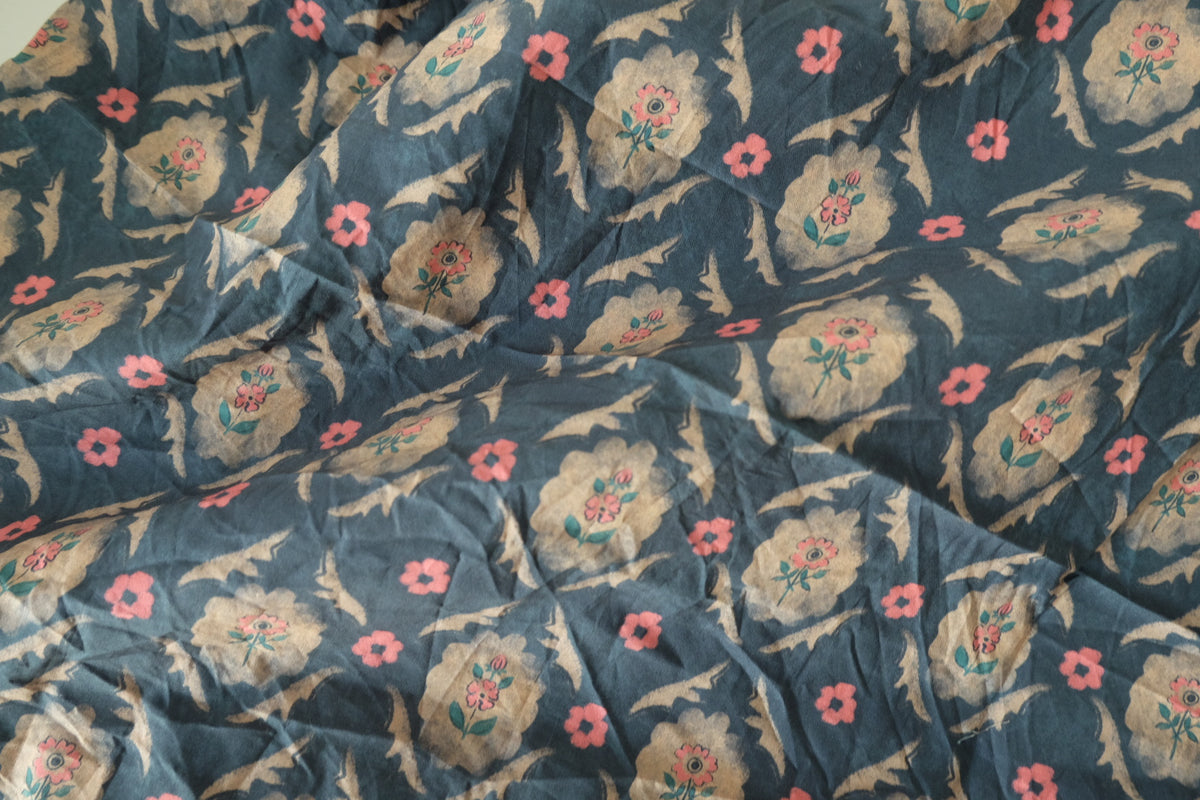 Vintage Floral Cotton Lawn Remnant – 1.3 yd