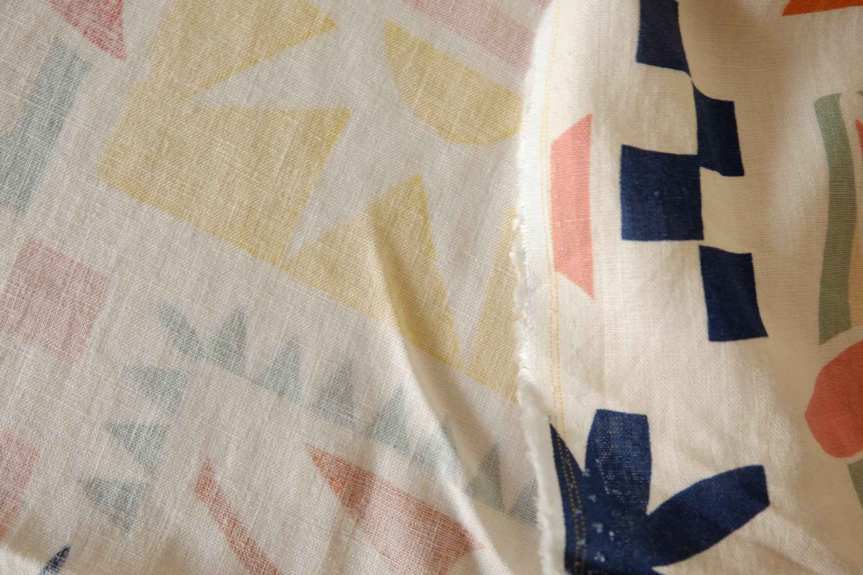 Mediterranean Tile Cotton Linen Fabric – 1.6 yd