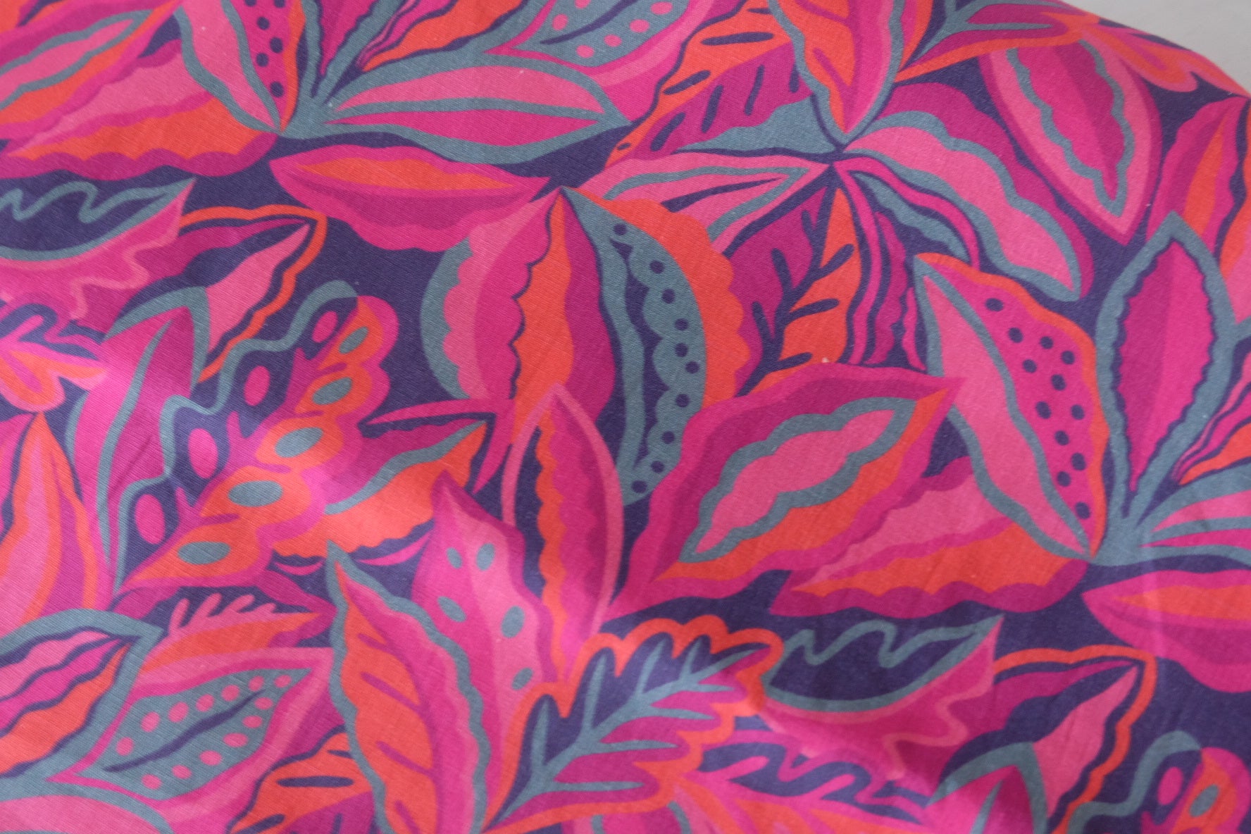 Vibrant Tropical Leaf Cotton Poplin Fabric – 3.3 yd