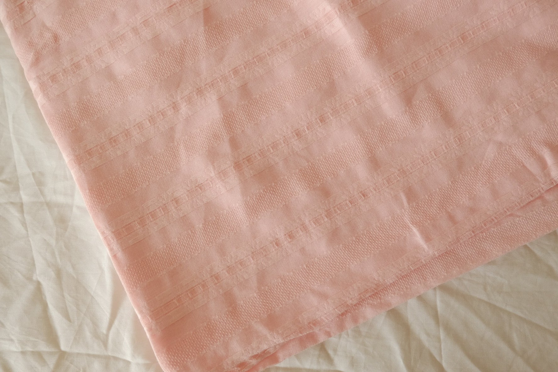 Soft Blush Pink Jacquard Cotton Fabric - 3.3 yd