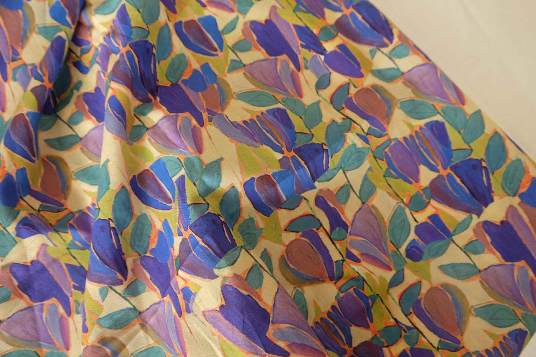 Cobalt Tulip Cotton Lawn – 3.72 yd