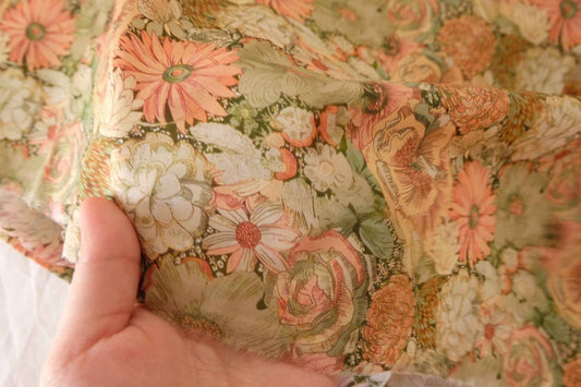 Vintage Floral Ultra-Light Cotton Lawn Fabric – 3.3 yd