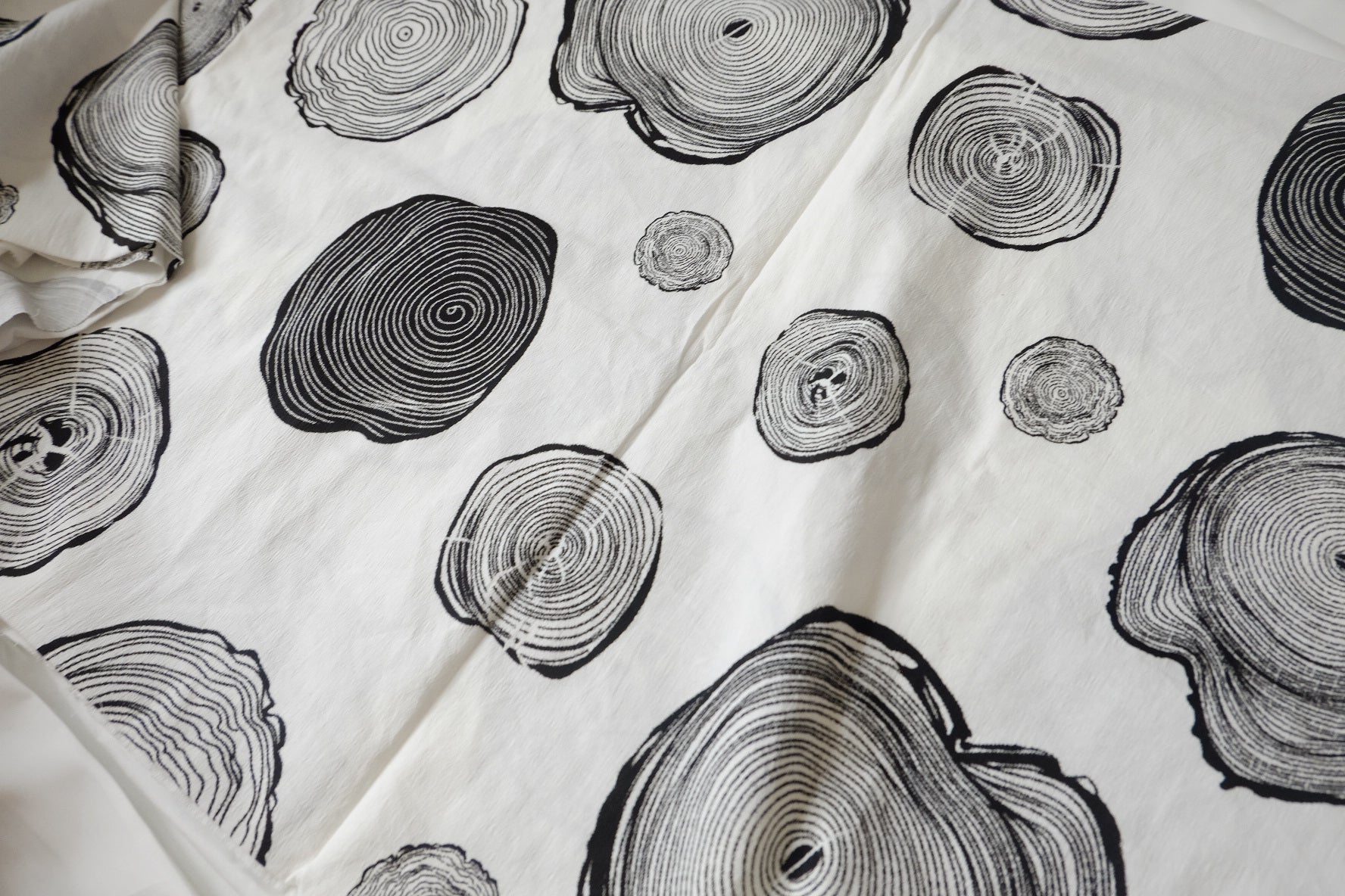Black Tree Ring Cotton Fabric - 2.02 yd