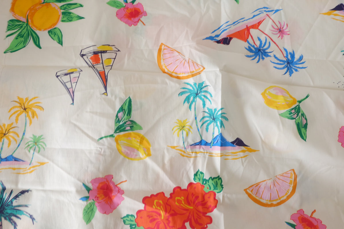 Tropical Holiday Cotton Poplin Remnant – 1.4 yd