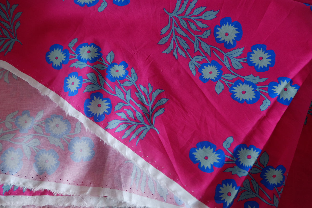 Pink Wildflower – High-Count Cotton Poplin Fabric – 2.73 yd