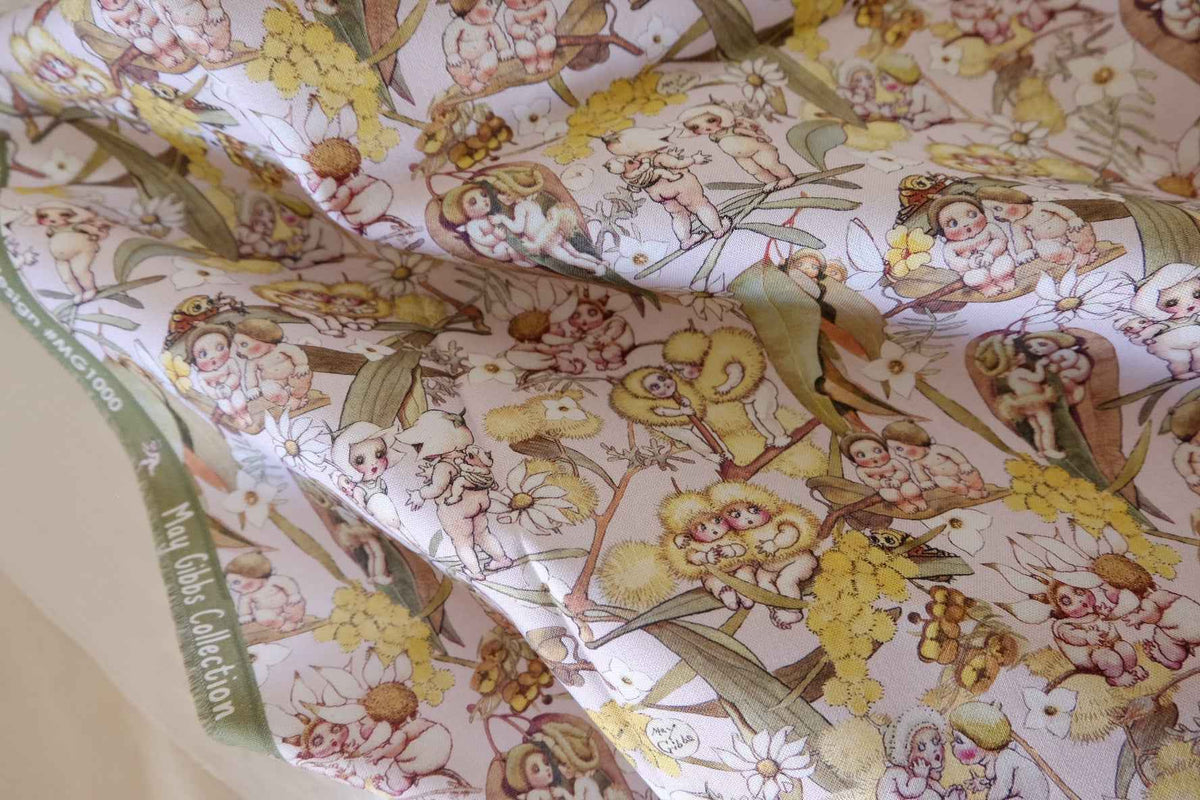 May Gibbs Gumnut Babies Australian Cotton Fabric – 1.1 yd