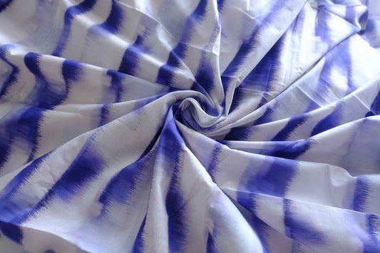 Blue Brush Stripe Cotton Fabric - 1.53 yd