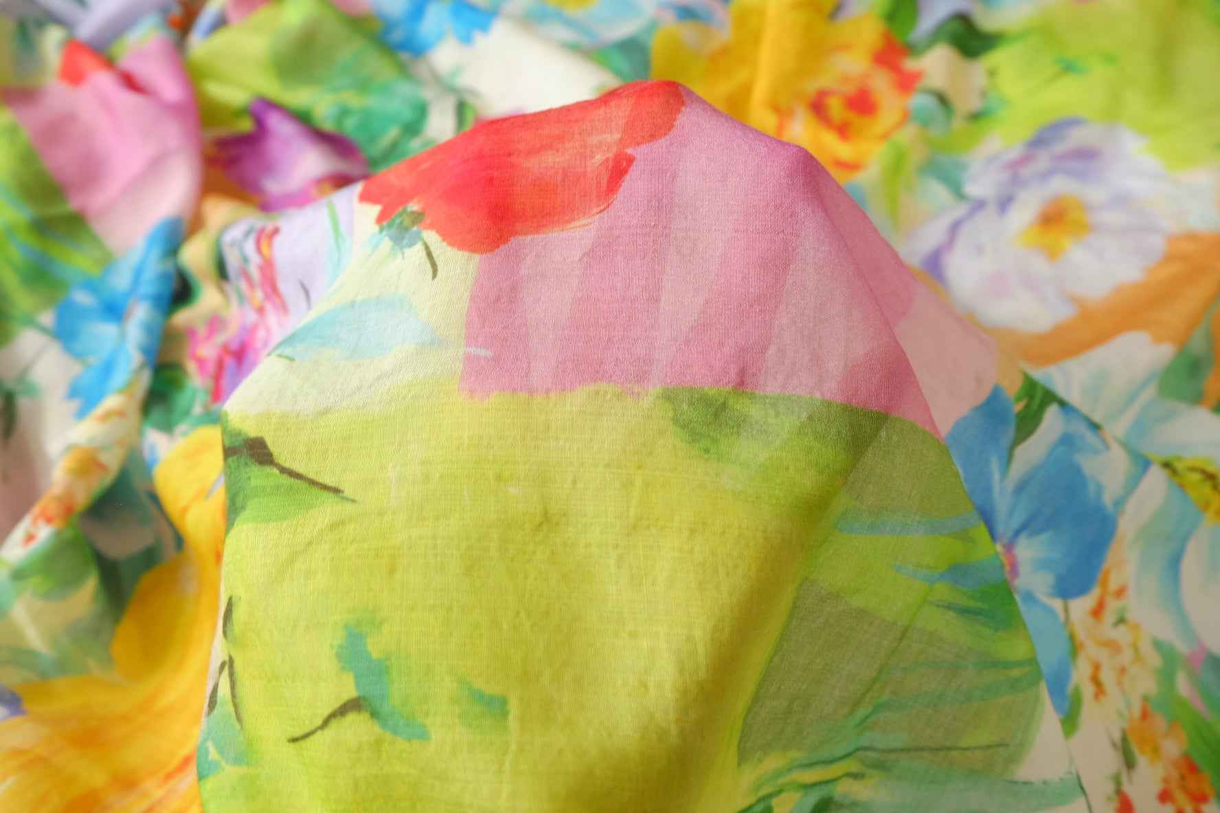 Watercolor Garden Lightweight Tencel Fabric - 3.28 yd