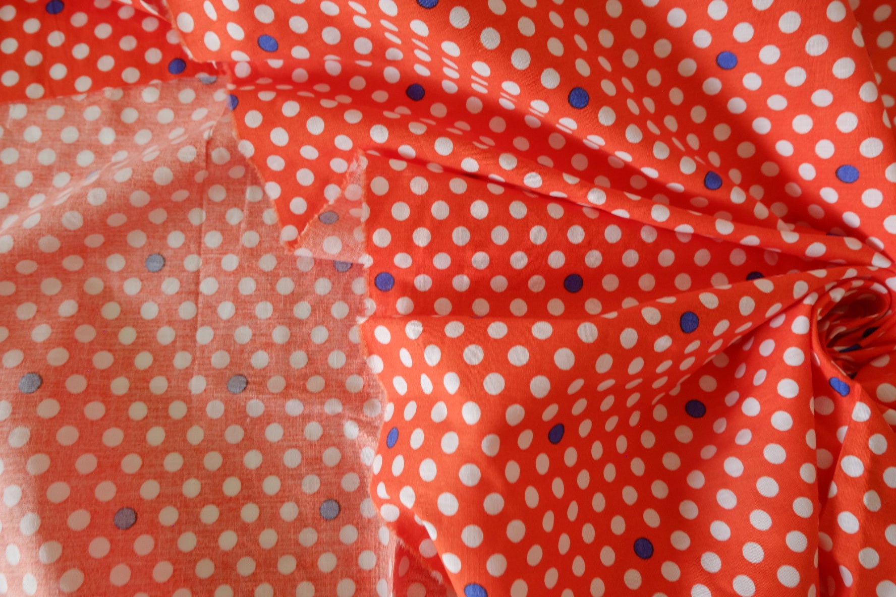 Red Polka Dot Cotton Cloth — 3.17 yd