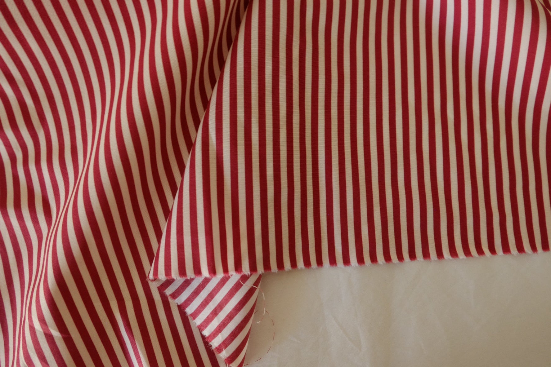 Red Stripe Yarn-Dyed Cotton Poplin Fabric – 2.2 yd