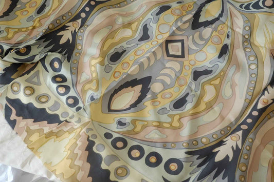 Italian Abstract Silk Cotton Twill – 2.2 yd