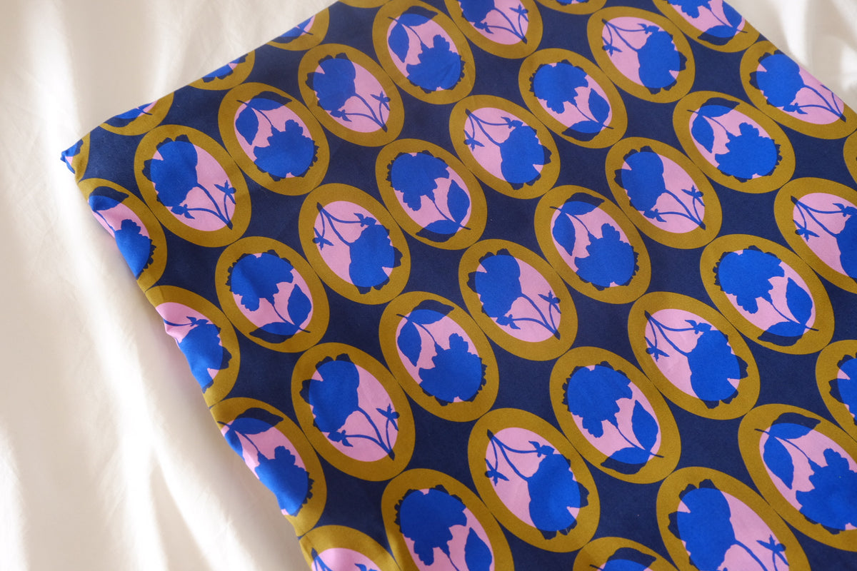 Cobalt Cameo Floral Fine Cotton – 2.2 yd