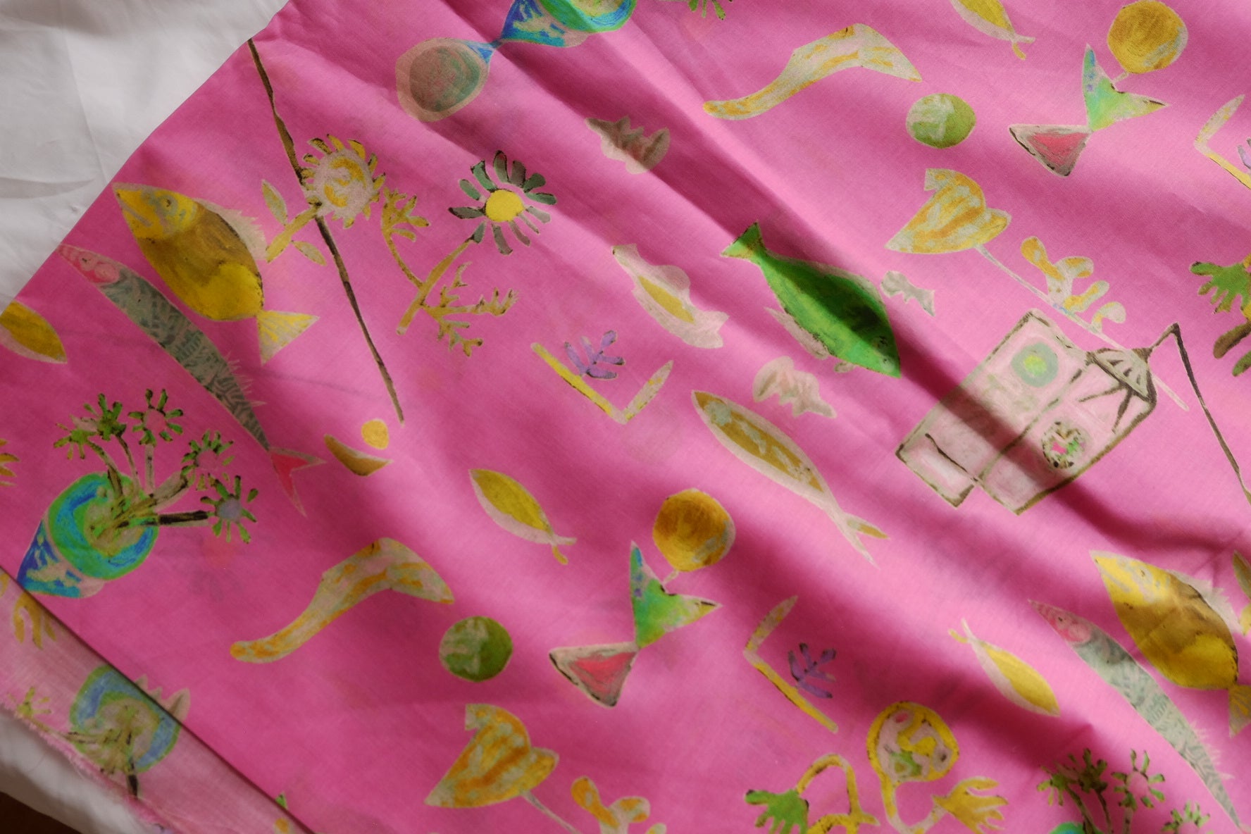 Whimsical Pink Print Cotton Lawn – 2.2 yd
