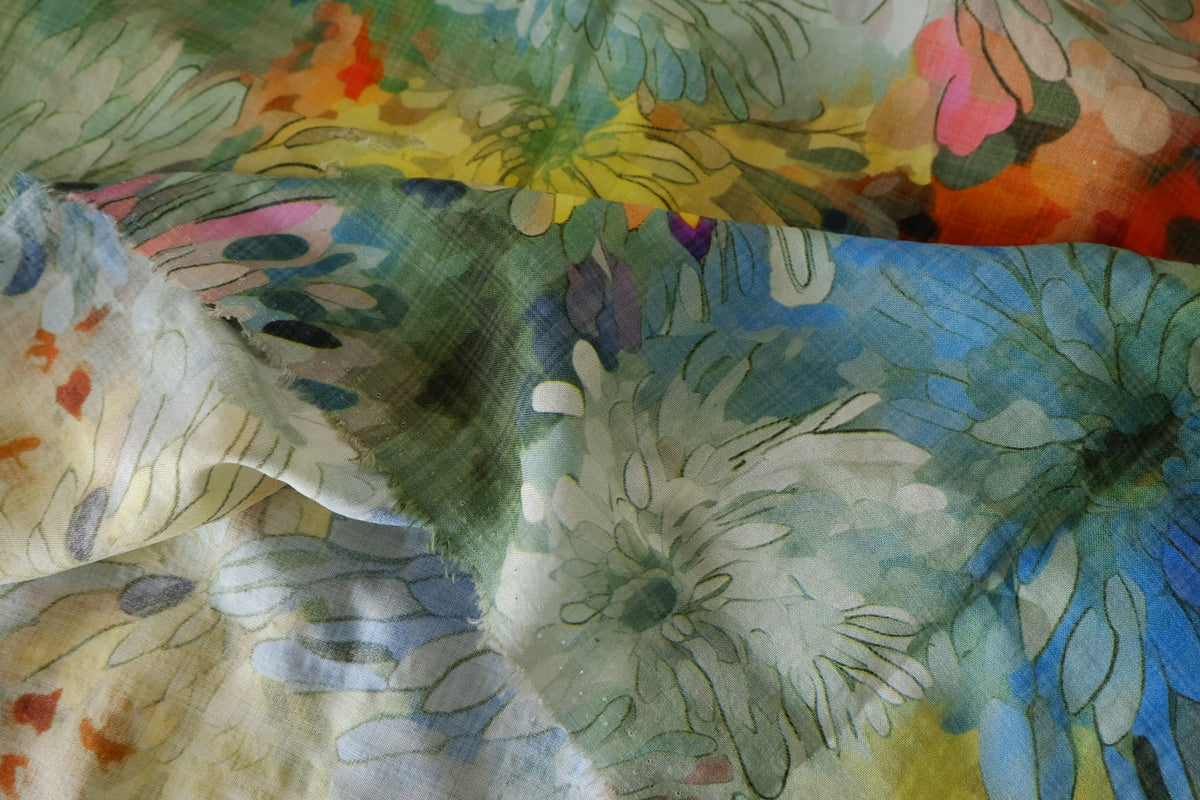 Watercolor Garden Ramie Cotton – 2.2 yd