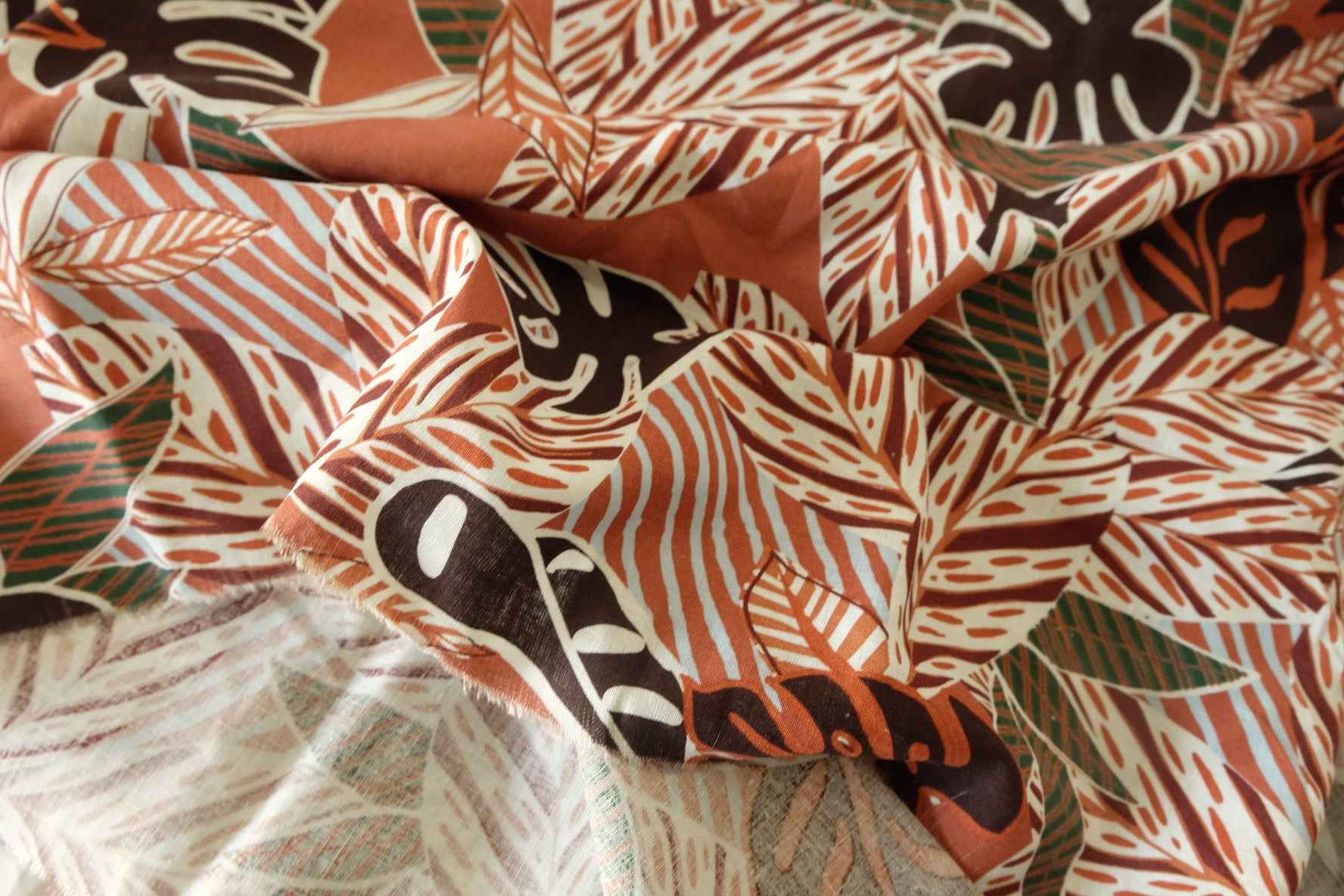 Terracotta Tropics Cotton Linen – 2.19 yd