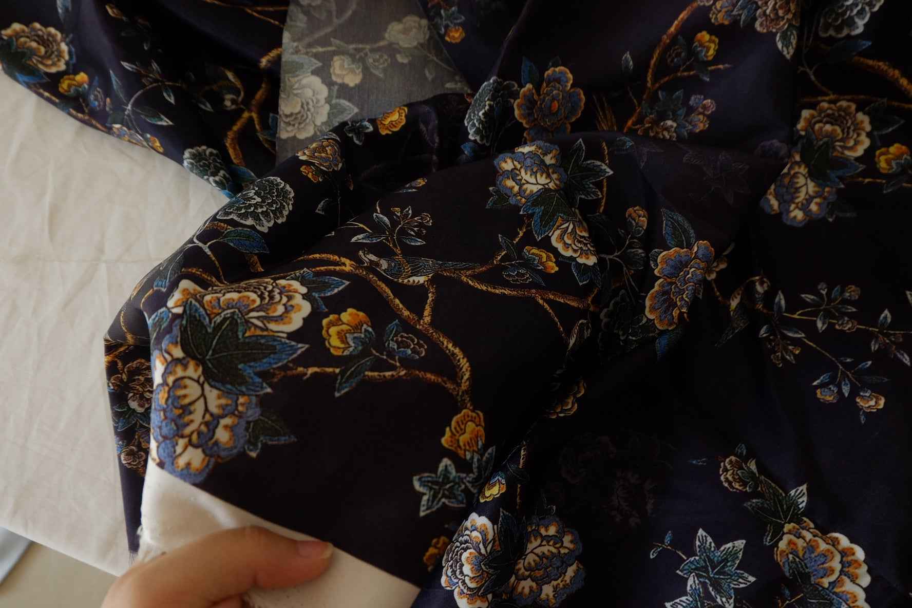 Vintage Floral Rayon Fabric – 2.2 yd