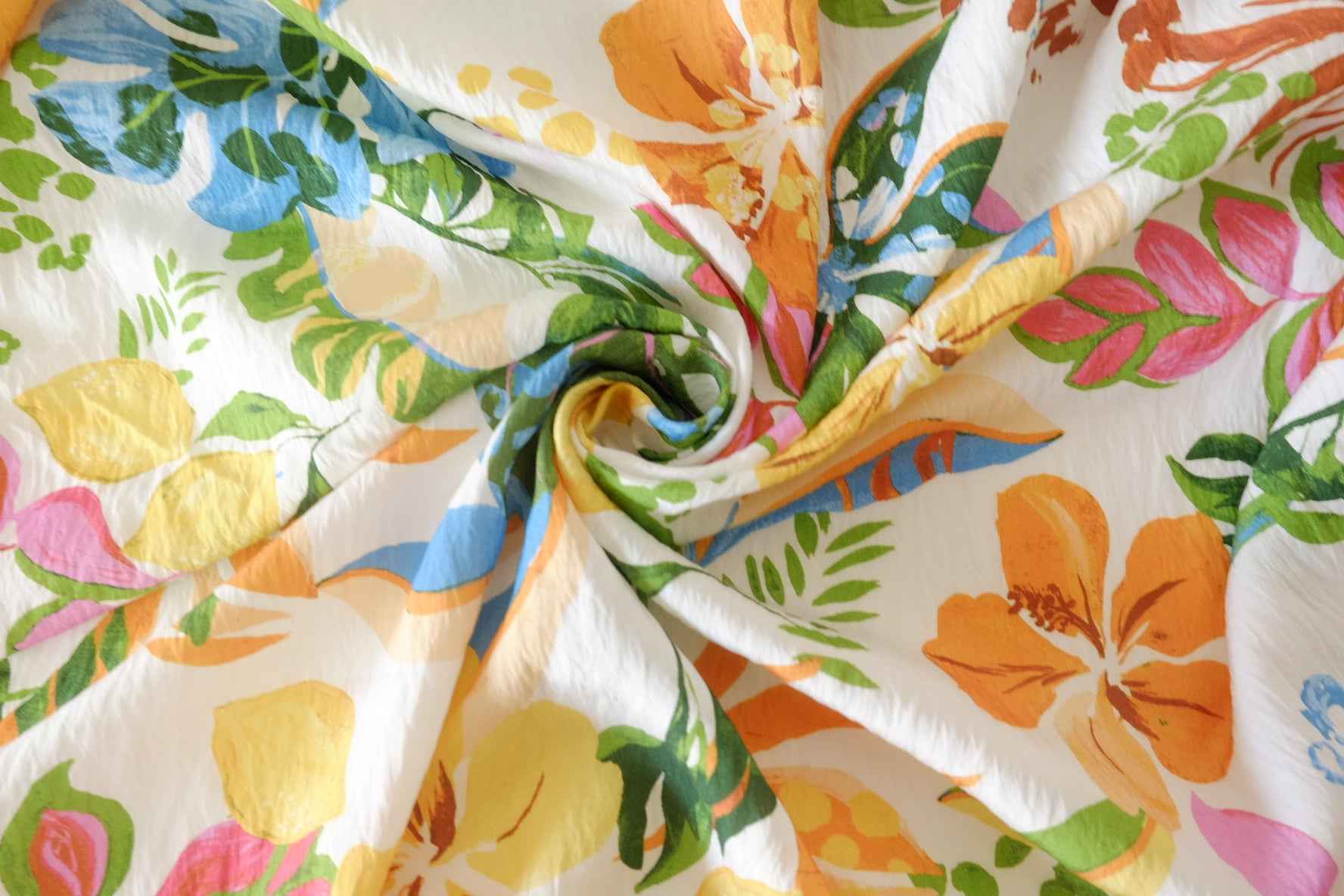 Tropical Floral Tencel Cotton Fabric – 1.6 yd