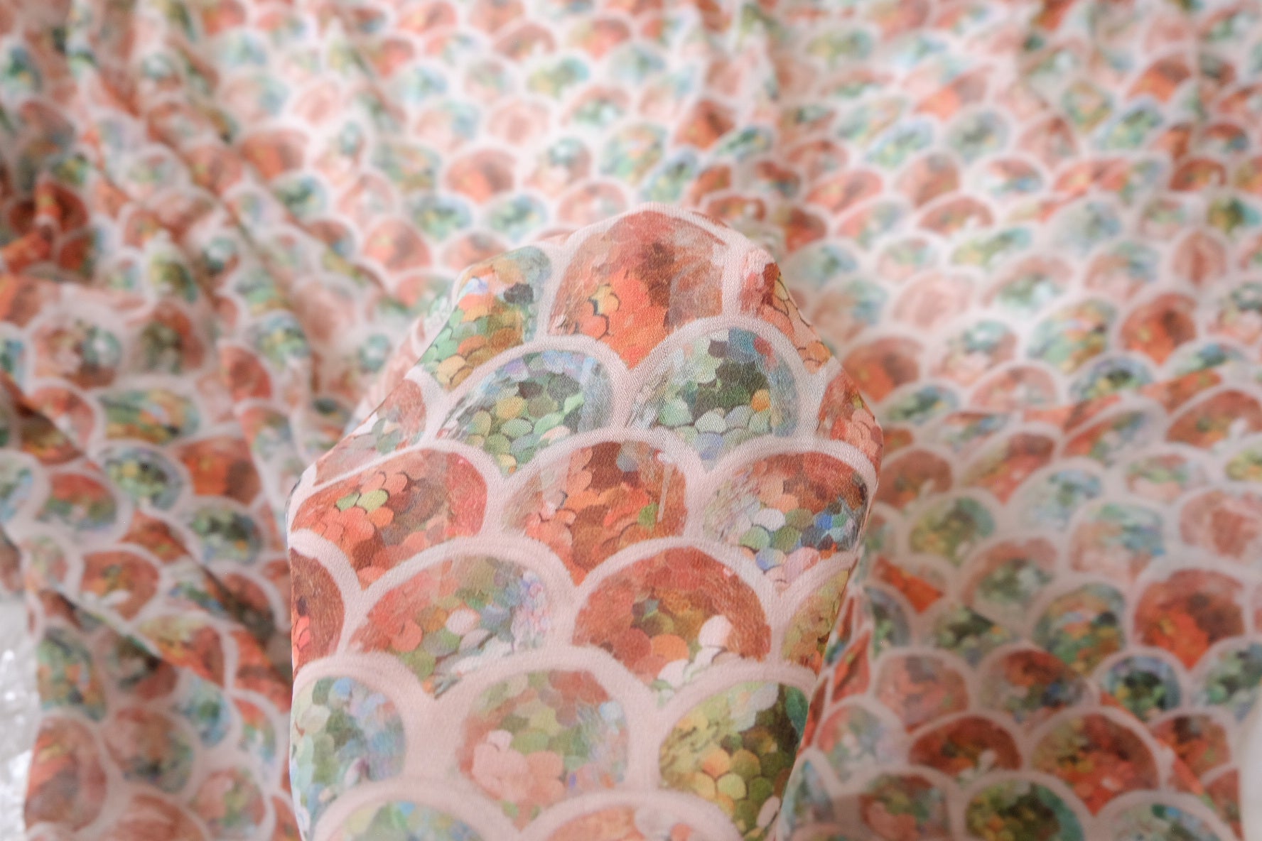 Pastel Scale Chiffon, 4.4 Yards