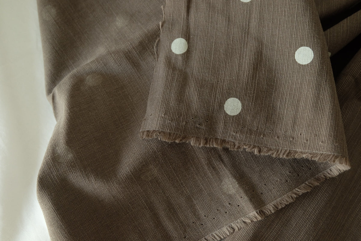 Taupe Polka Dot Ramie Cotton – 1.6 yd