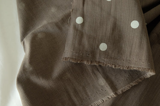 Taupe Polka Dot Ramie Cotton – 1.6 yd