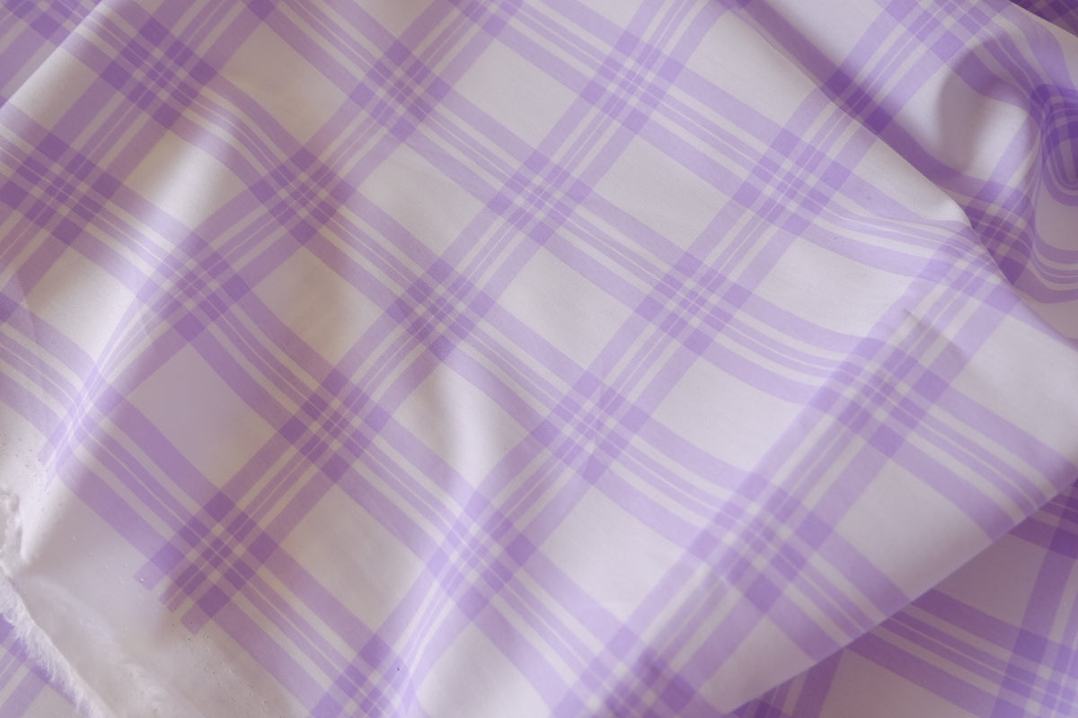 Lavender Picnic Plaid Cotton Poplin – 1.6 yd