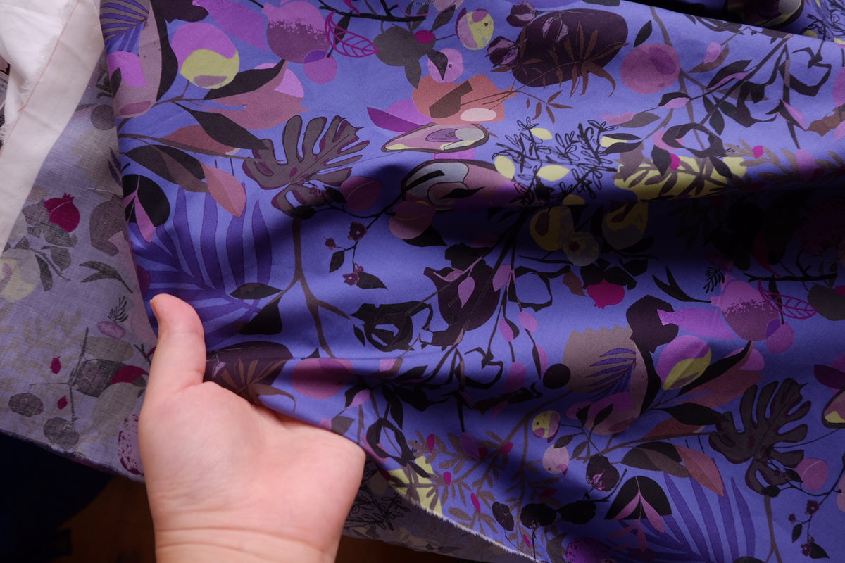 Purple Botanical Cotton Lawn – 3.3 yd